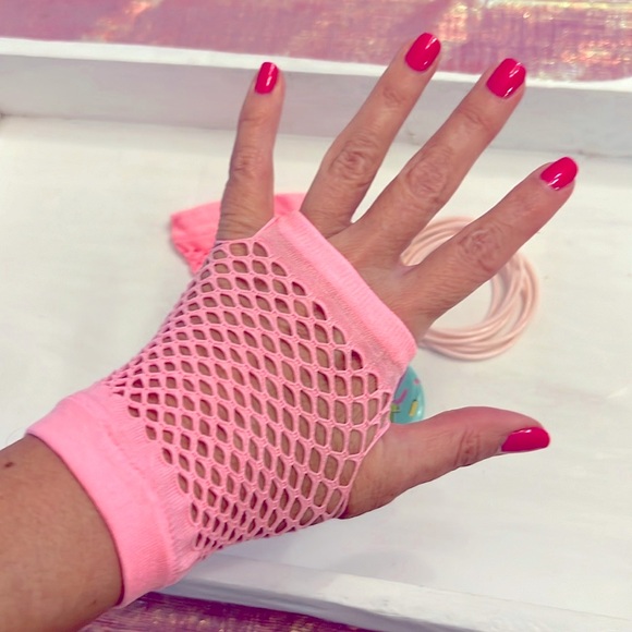 ⭐️3/15 Neon 80s Pink Costume Bundle Party Halloween Chill Out!  Jelly Bracelets - Picture 5 of 7